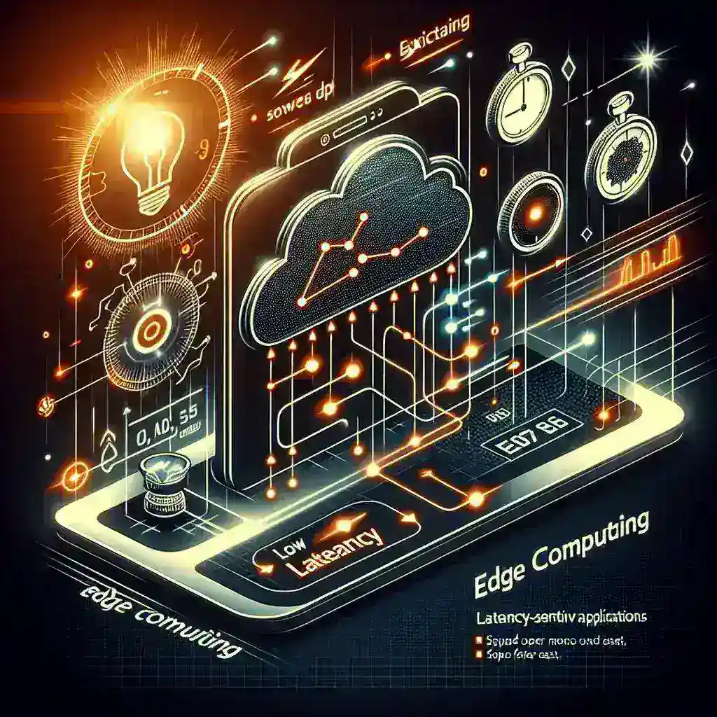 "Diagram illustrating how edge computing reduces latency for sensitive applications by processing data closer to the source, enhancing performance and responsiveness."